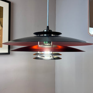 Lamellenlampe neu lackiert orange schwarz