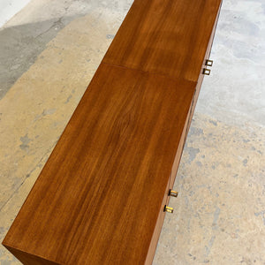 Sideboard Teak mit Flügeltüren & Messinggriffen