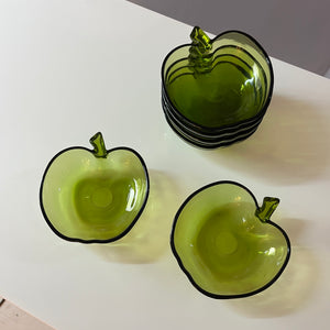 Set: 6x Schale grüner Apfel Glas