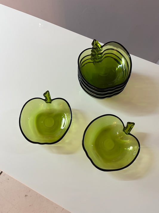 Set: 6x Schale grüner Apfel Glas