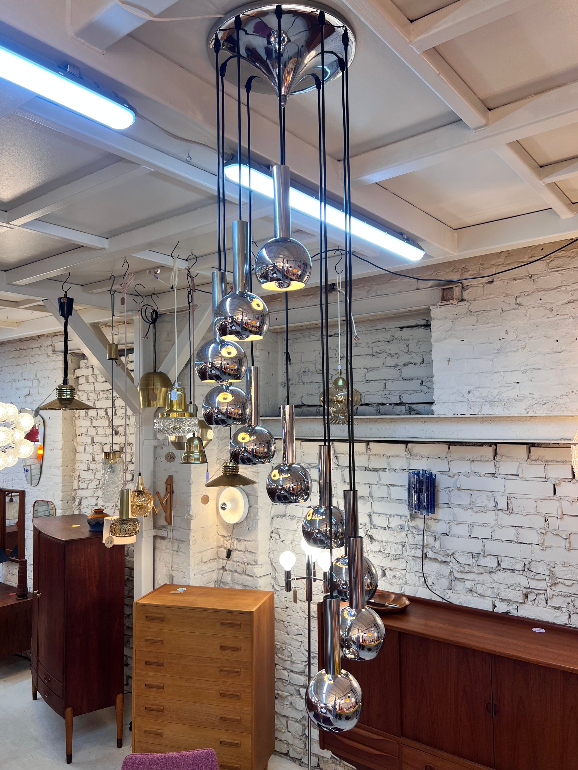 Kaskadenlampe 10-flammig Chrom von STAFF