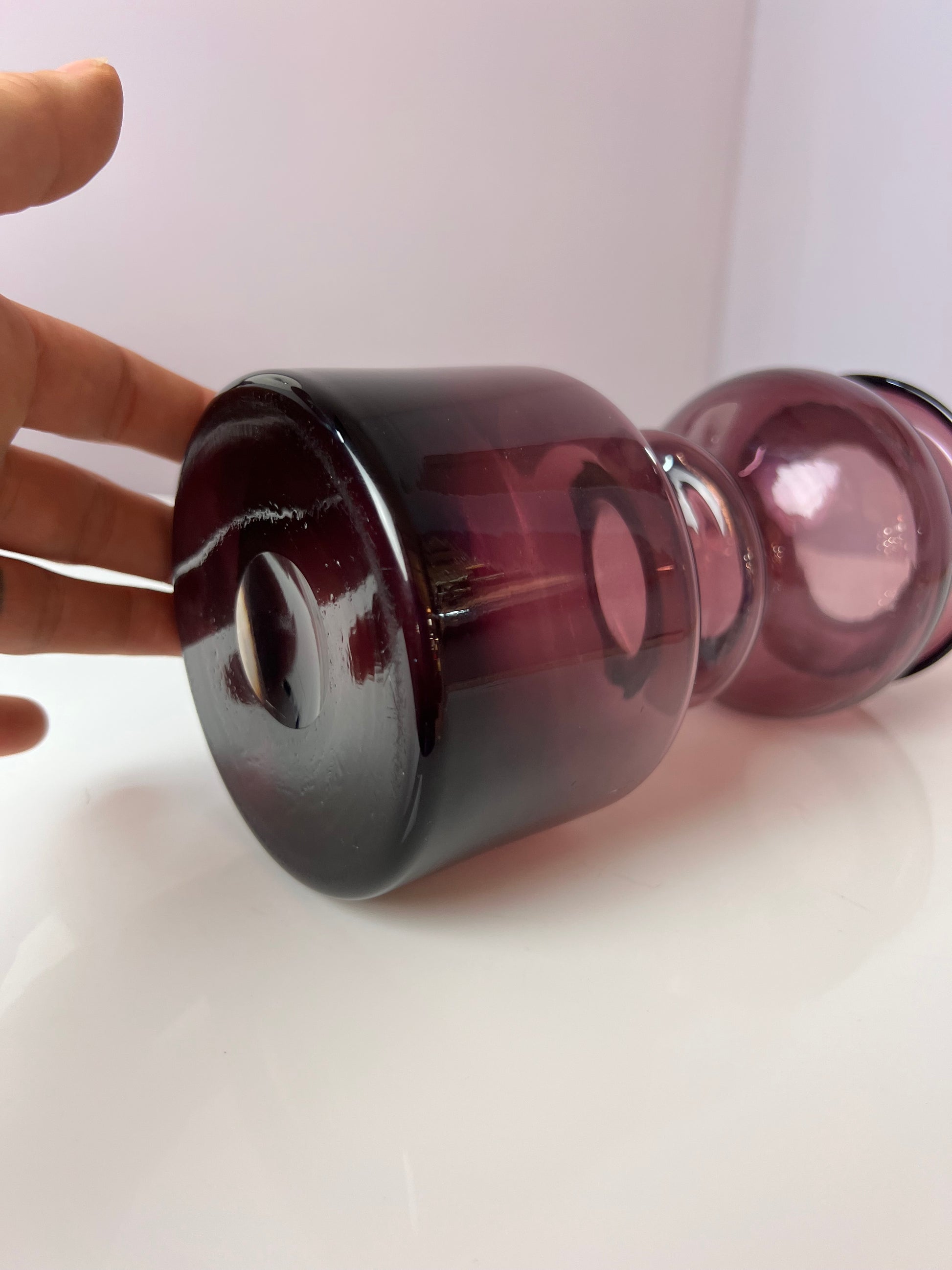 Antik Vase Pompadour weinrot von Nanny Still für Riihimäen Lasi
