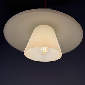 Lamellenlampe Milchglas aus Dänemark