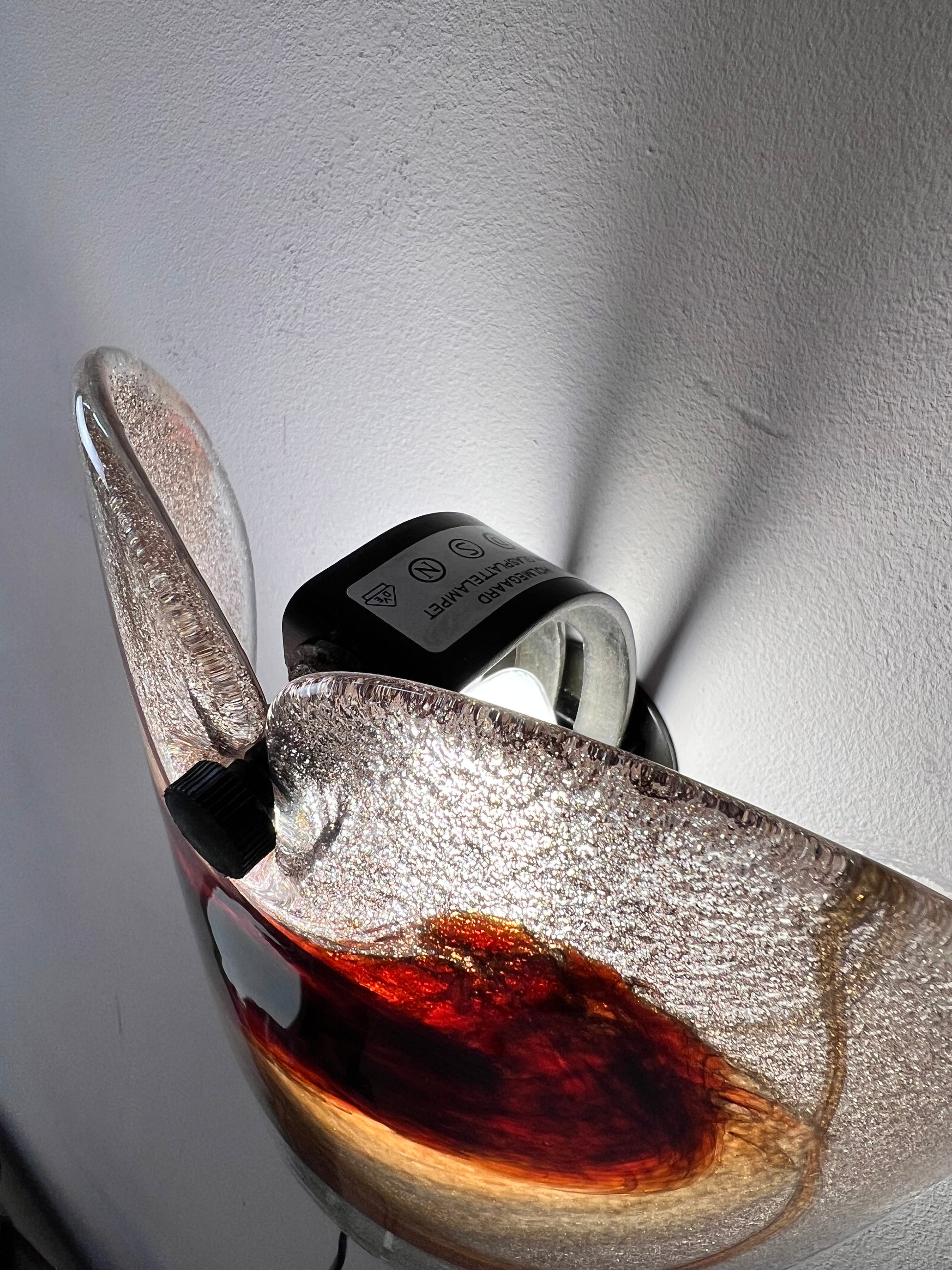 Wandlampe rotbraun Glas von Per Lütken für Holmegaard