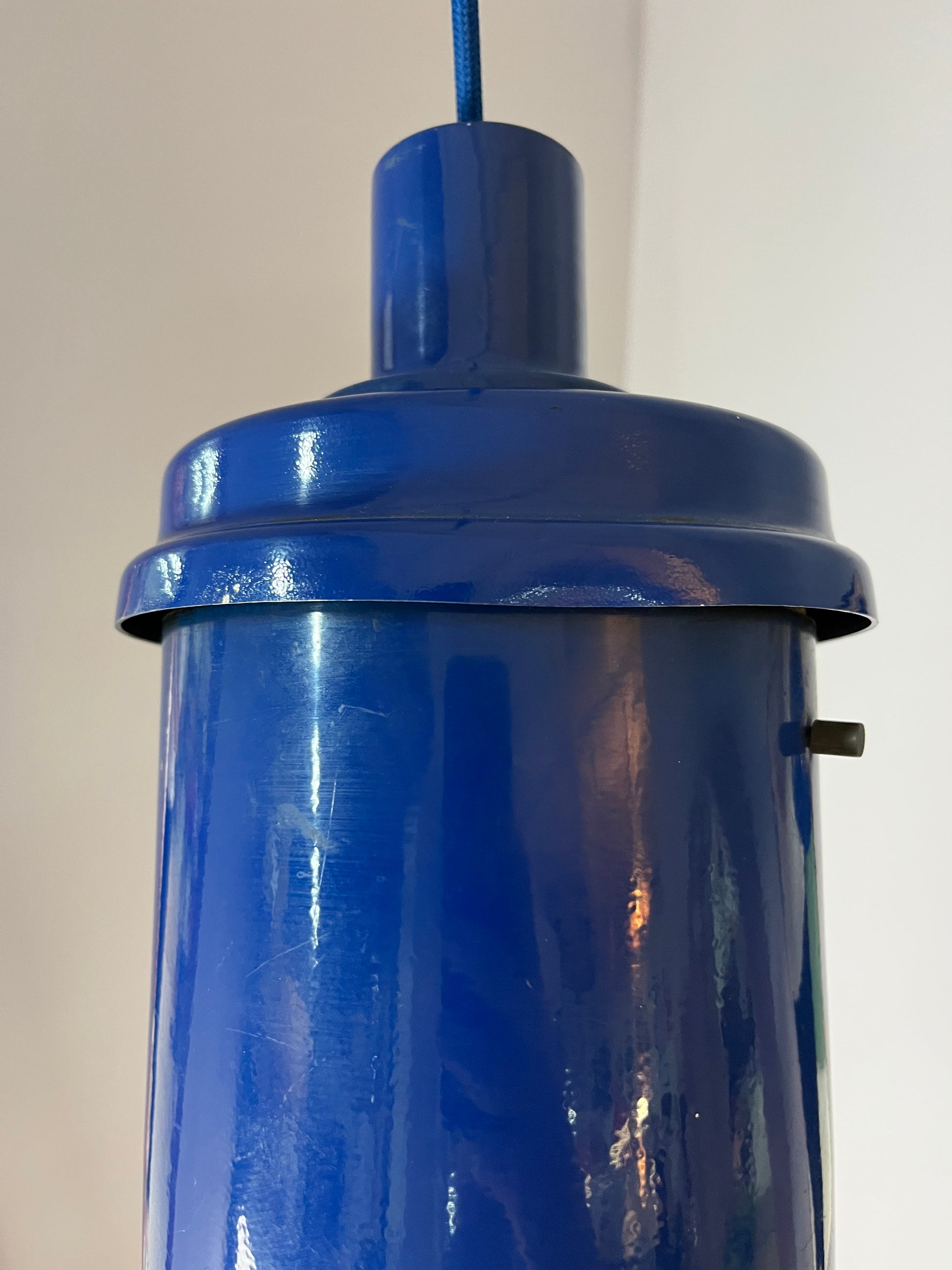 Industrielampe blau Metall