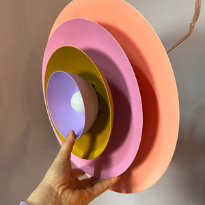 Lamellenlampe neu lackiert rosa orange