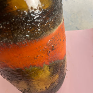 Vase 5071-38 Fat Lava orange braun von Carstens Keramik West Germany