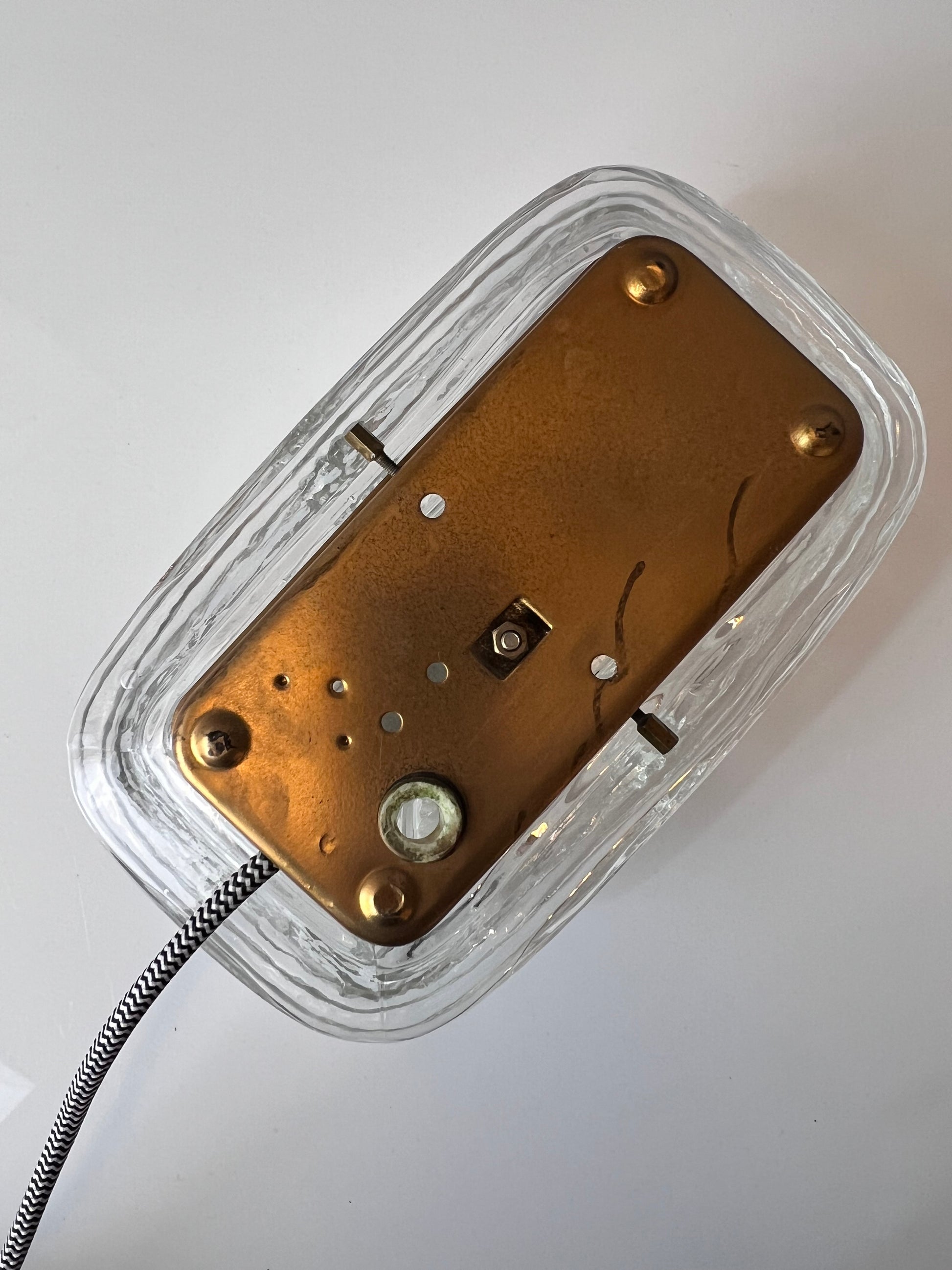 Wandlampe Strukturglas mit Kabel