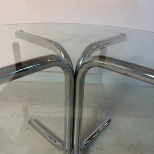 Runder Couchtisch Glas & Chrom