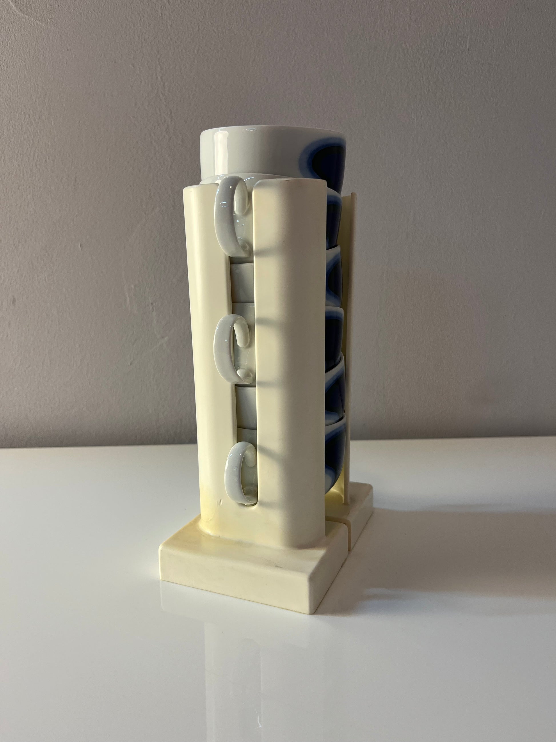 Set: 6x Tasse Form F Pop Art blau weiß von Fürstenberg