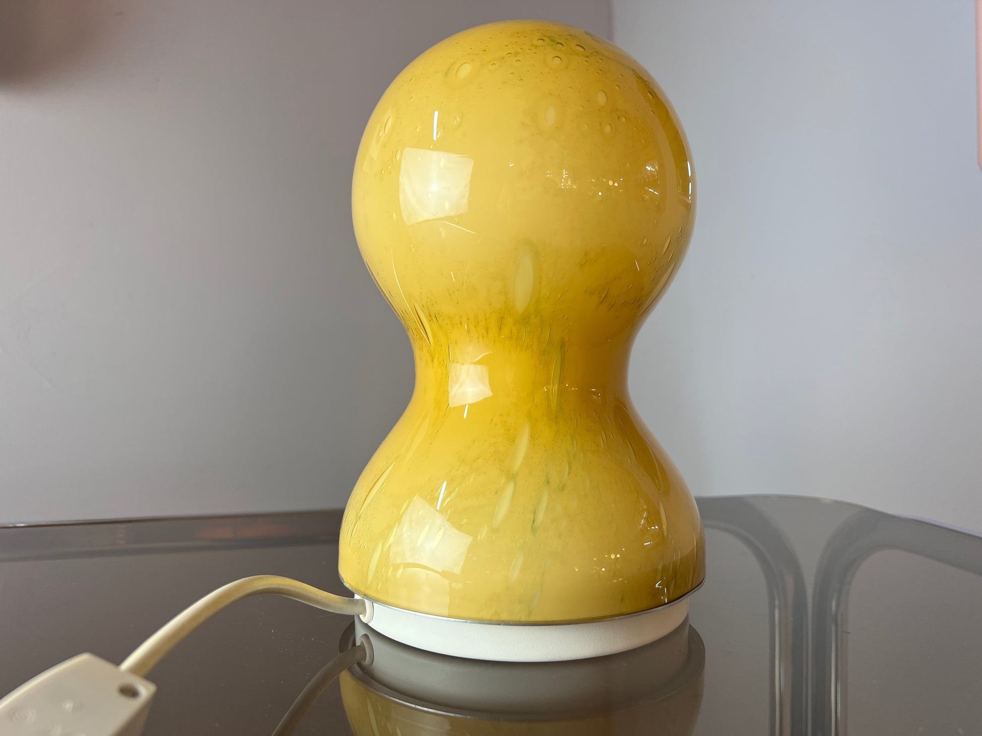 Tischlampe gelb Glas von Doria