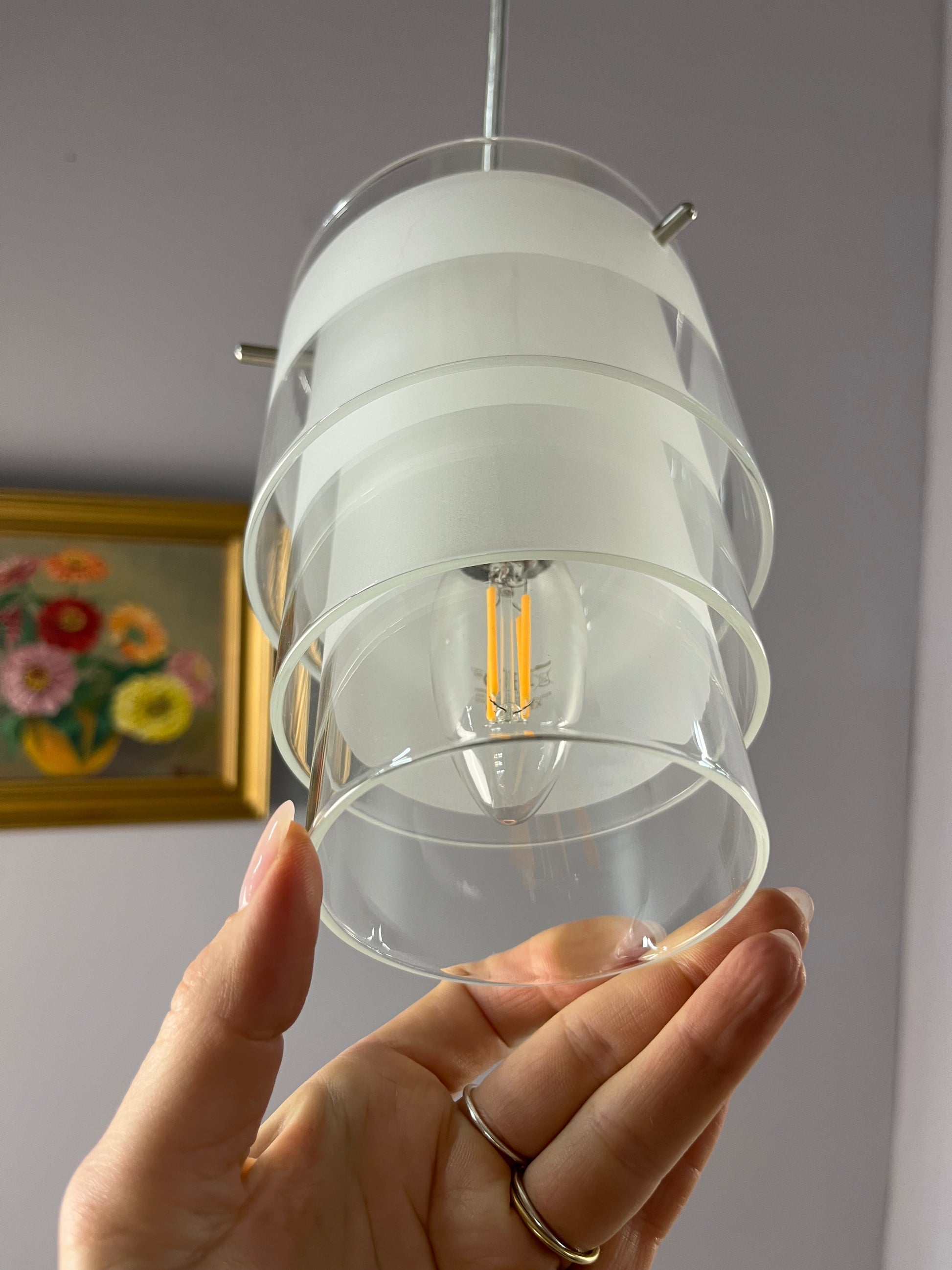 Lamellenlampe Eiszapfen weiß Glas von Markslöjd Sweden