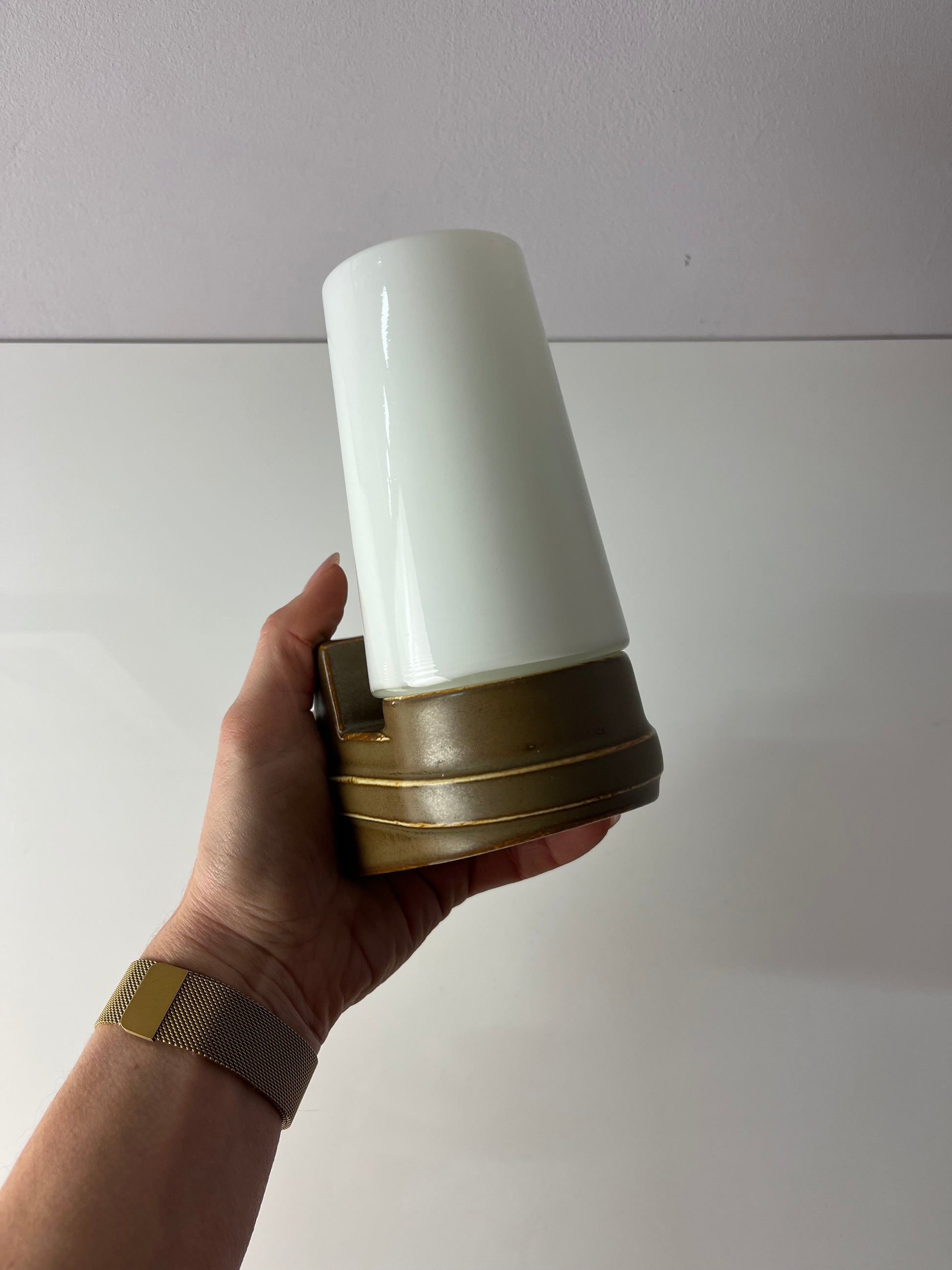 Wandlampe Modell 6080 ocker von Sigvard Bernadotte für Ifö