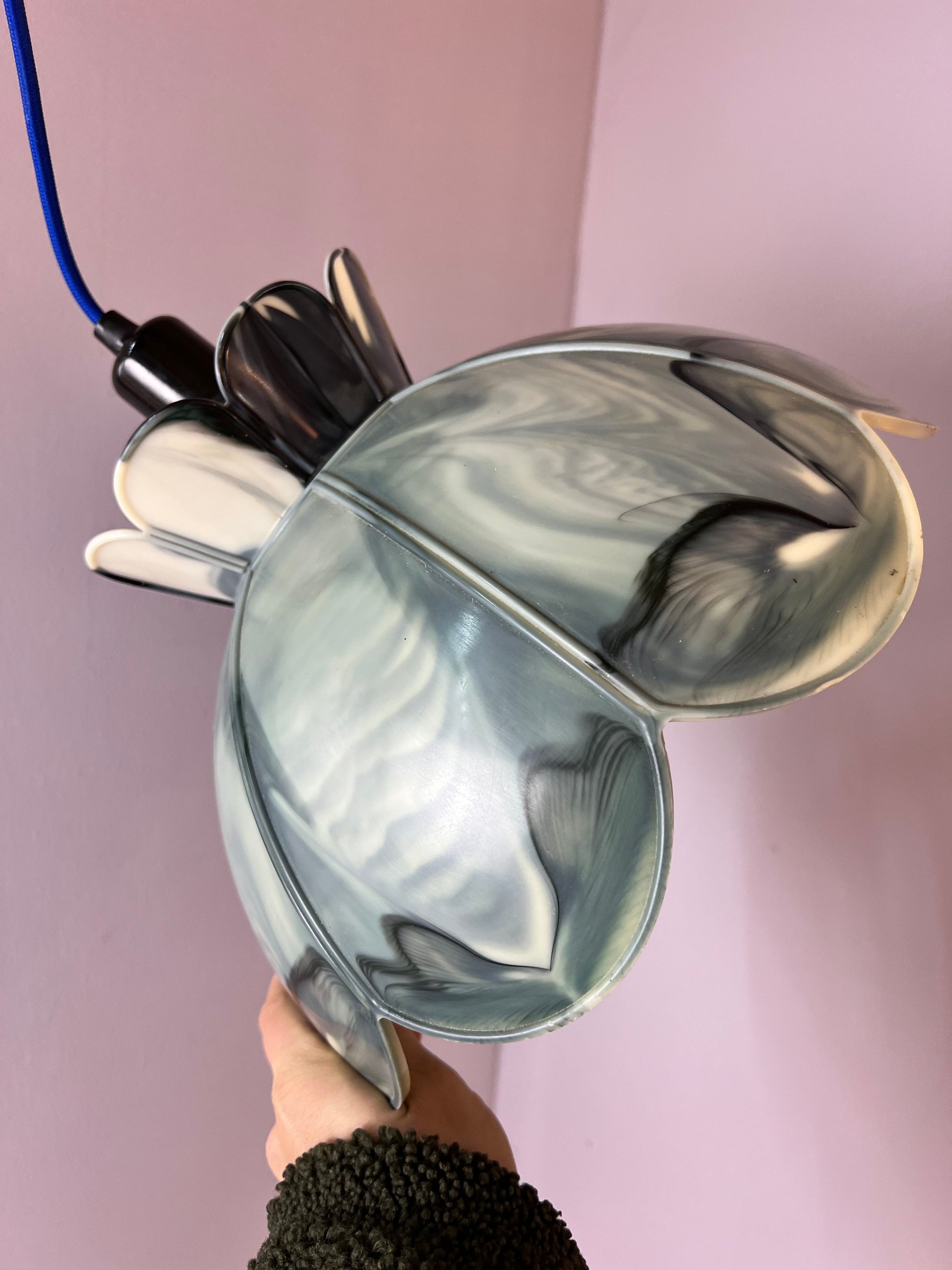 Hängelampe marmorierte Blume Kunststoff aus Dänemark