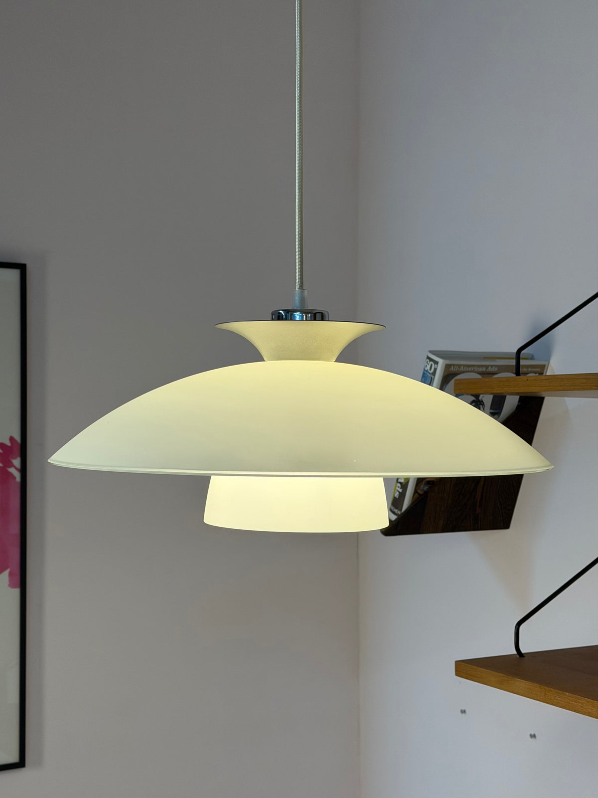 Lamellenlampe Typ T1648 Milchglas von Belid
