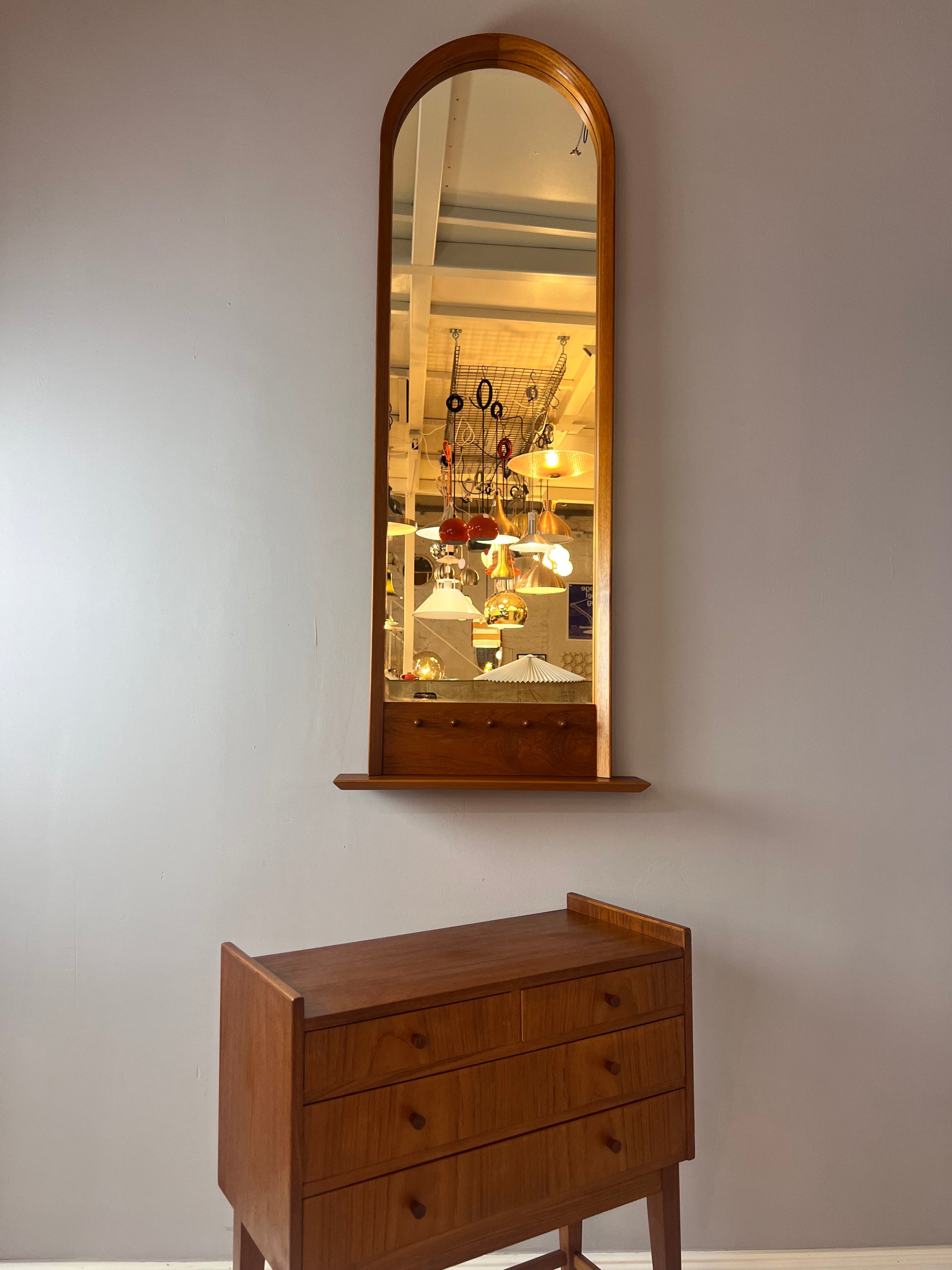 Set: Kommode mit Spiegel Teak