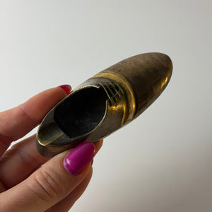 Hand-Aschenbecher Schuh Messing