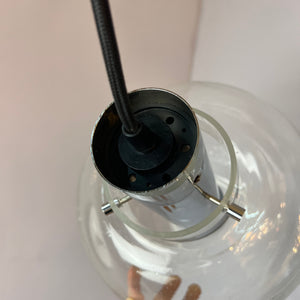 Hängelampe Glas Chrom von Glashütte Limburg