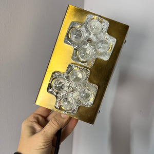 Wandlampe Eisglas & Messing