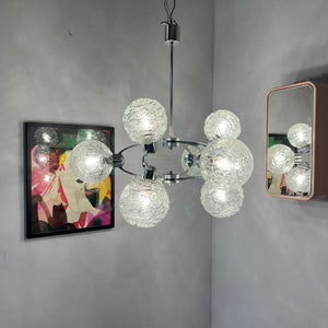 Sputnik Kronleuchter Glas Chrom