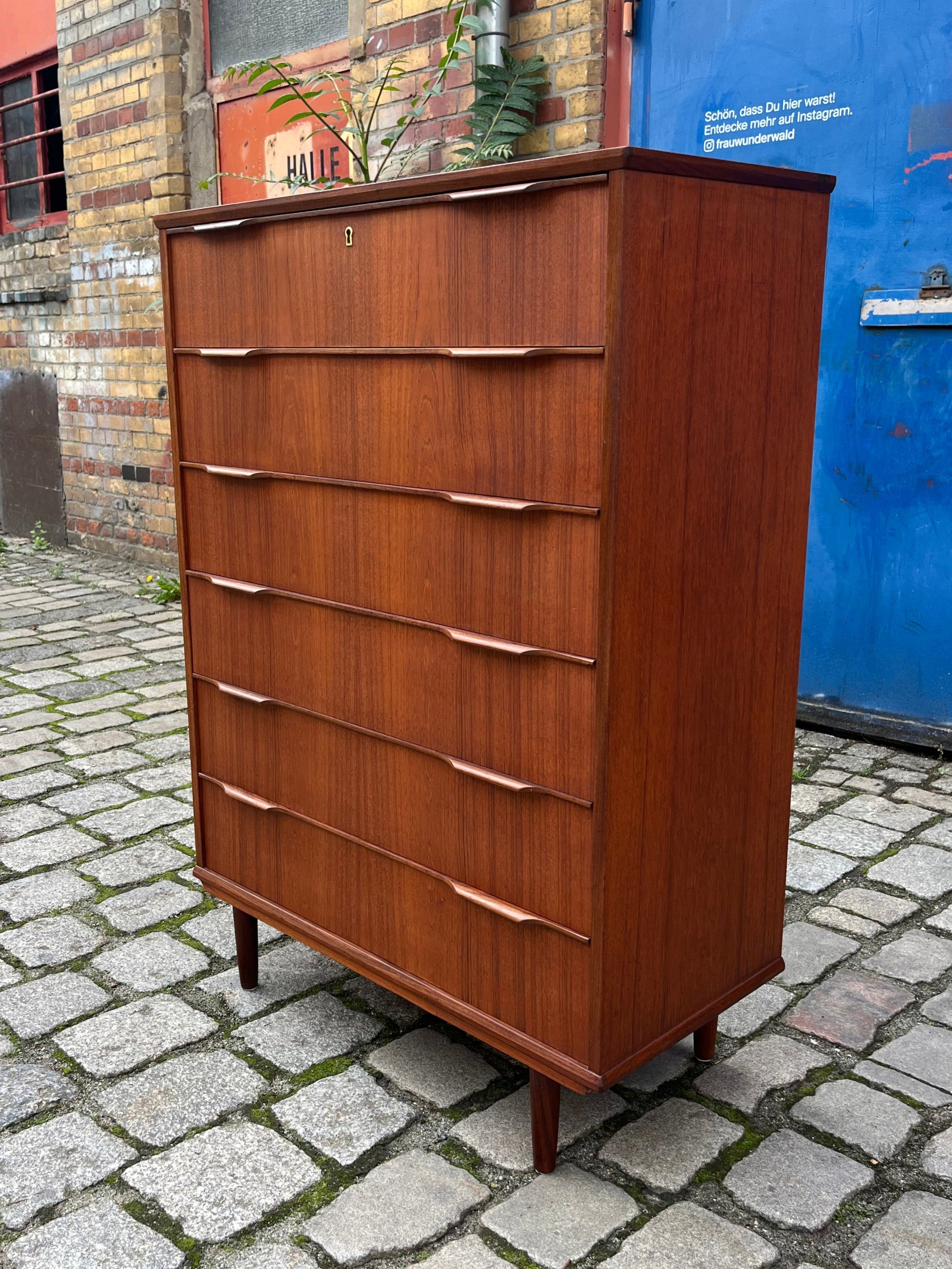 Kommode Tallboy Teak aus Dänemark