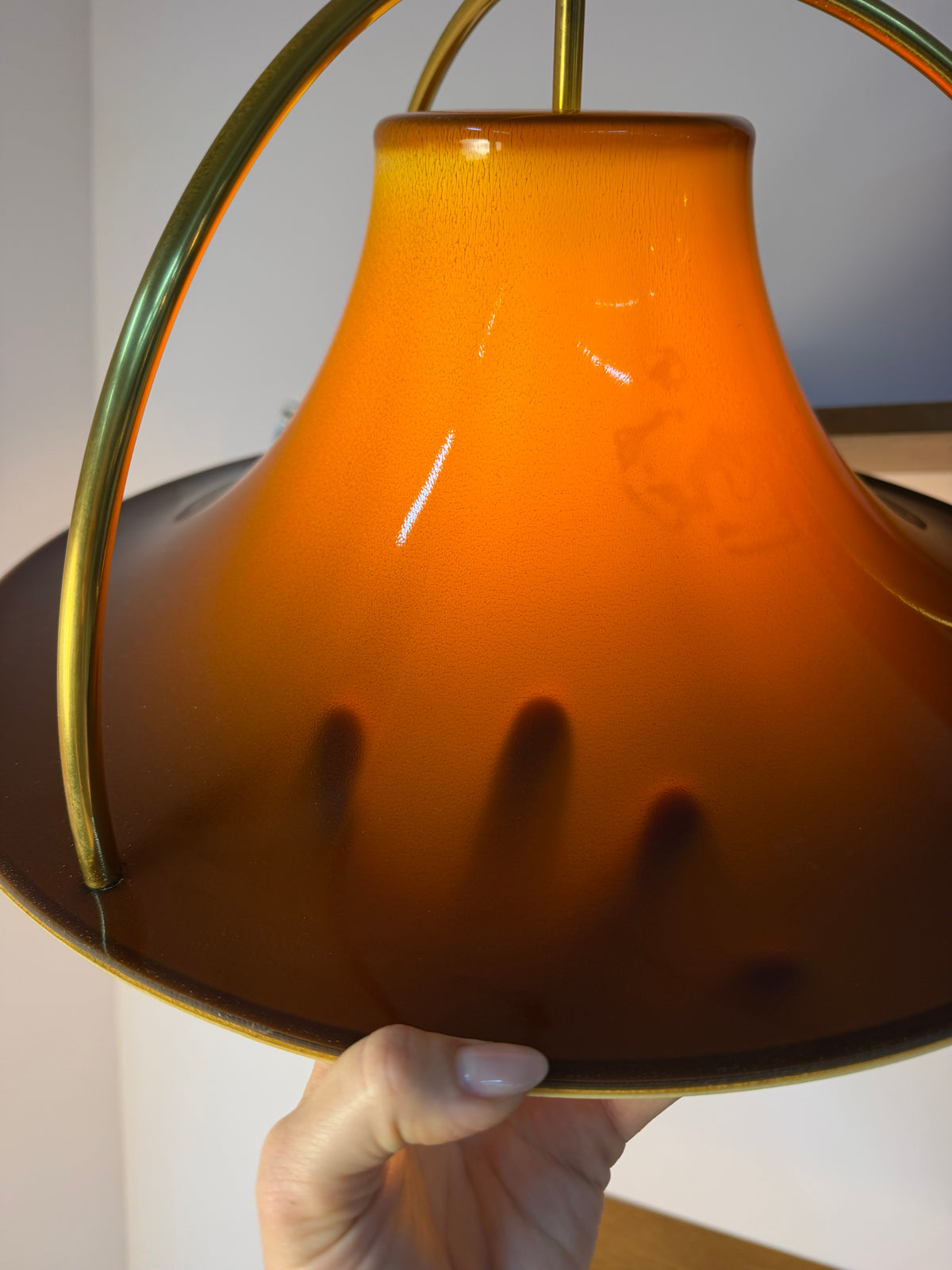 Hängelampe Modell Single braun orange von Jo Hammerborg für Fog & Mørup