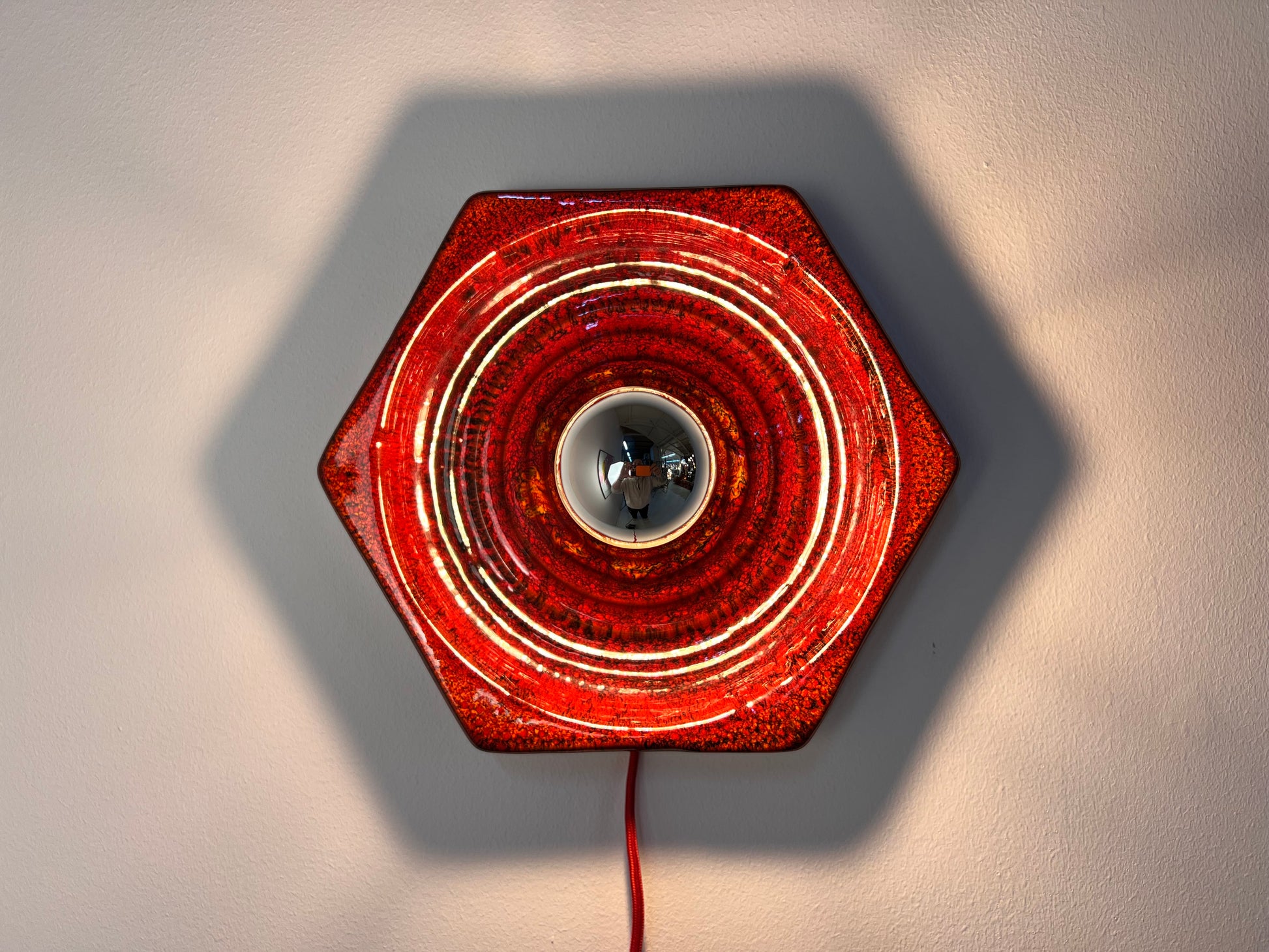 Wandlampe rot Keramik von Hustadt Leuchten