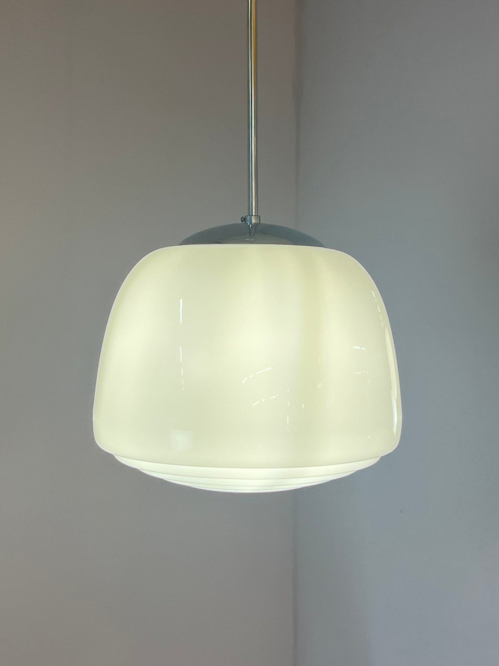 Hängelampe Opalglas Chrom
