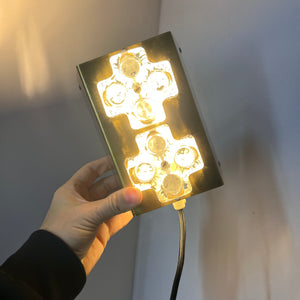 Wandlampe Eisglas & Messing