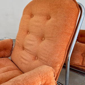 Sessel Halina orange Chrom von Hellerau