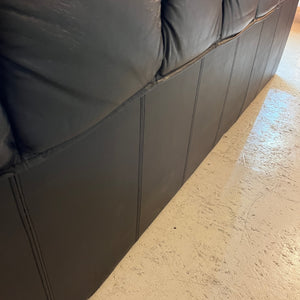 3-Sitzer Sofa schwarz Echtleder