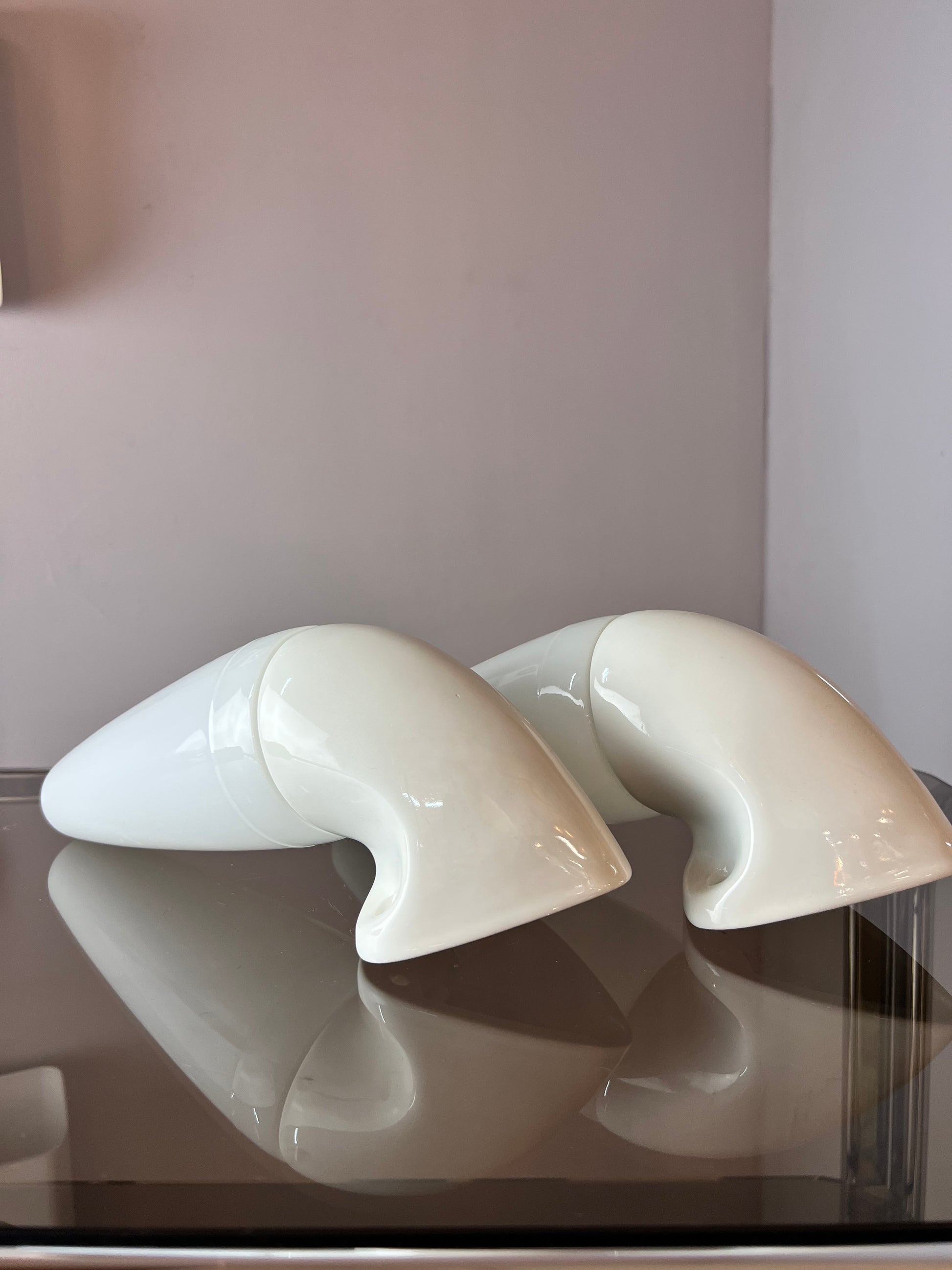 Set: 2x Wandlampe Modell 6035 weiß von Sigvard Bernadotte für Ifö