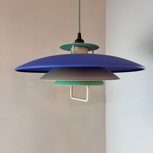 Lamellenlampe neu lackiert blau grün