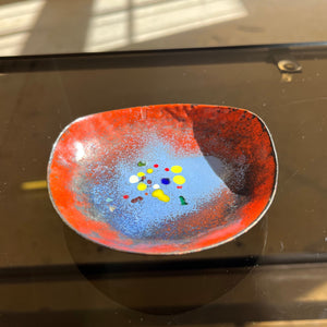 Mini Schale rot blau Emaille