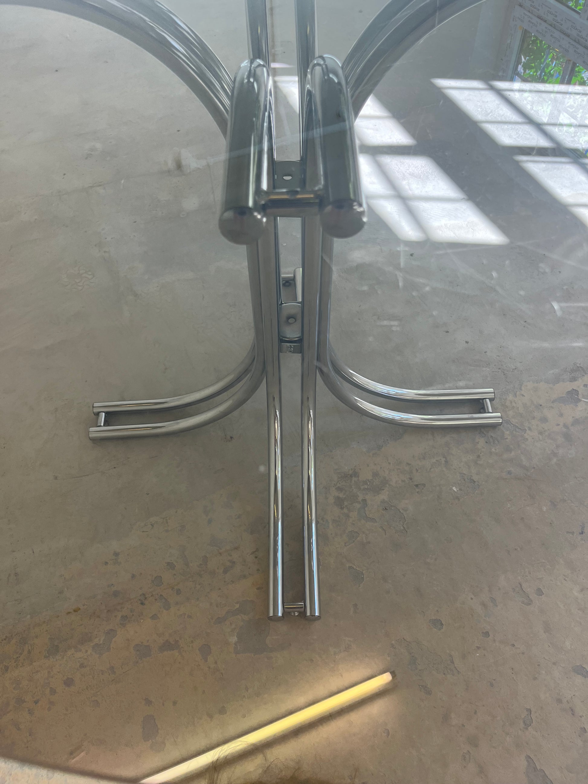 Runder Esstisch Rauchglas Chrom - Standard Gestell