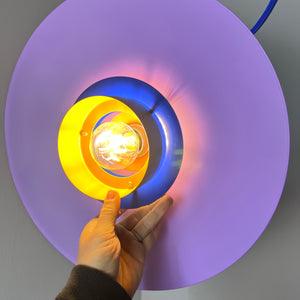 Lamellenlampe neu lackiert lila ocker