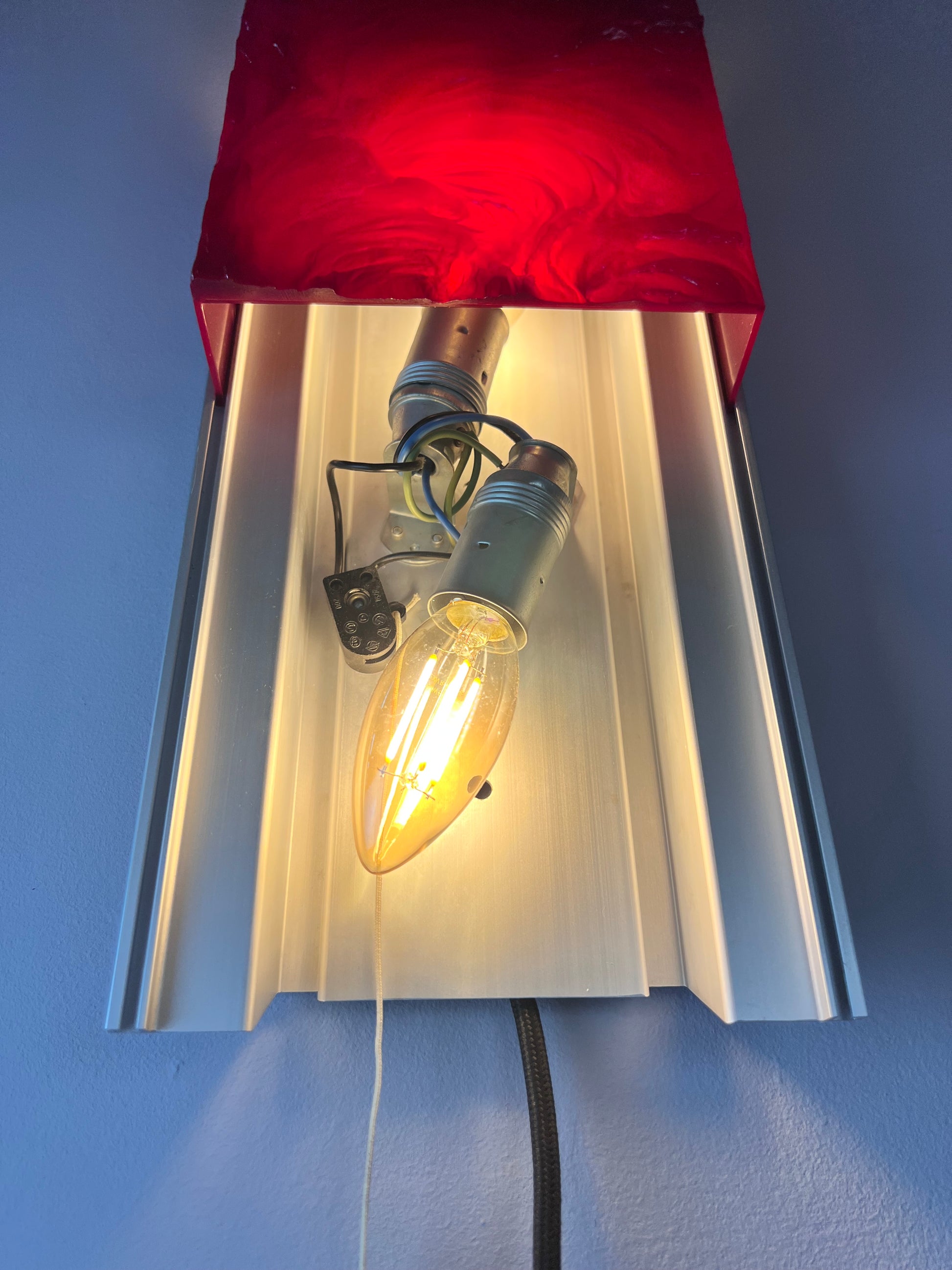 Wandlampe rot von Uwe Mersch 70er