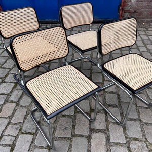 Set: 4x Freischwinger Wiener Geflecht