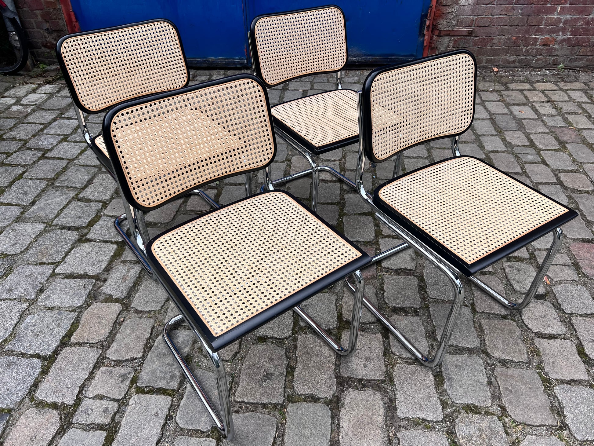 Set: 4x Freischwinger Wiener Geflecht
