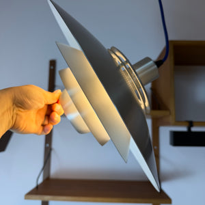 Lamellenlampe Modell Dania 2040 silber von Kurt Wiborg für JEKA