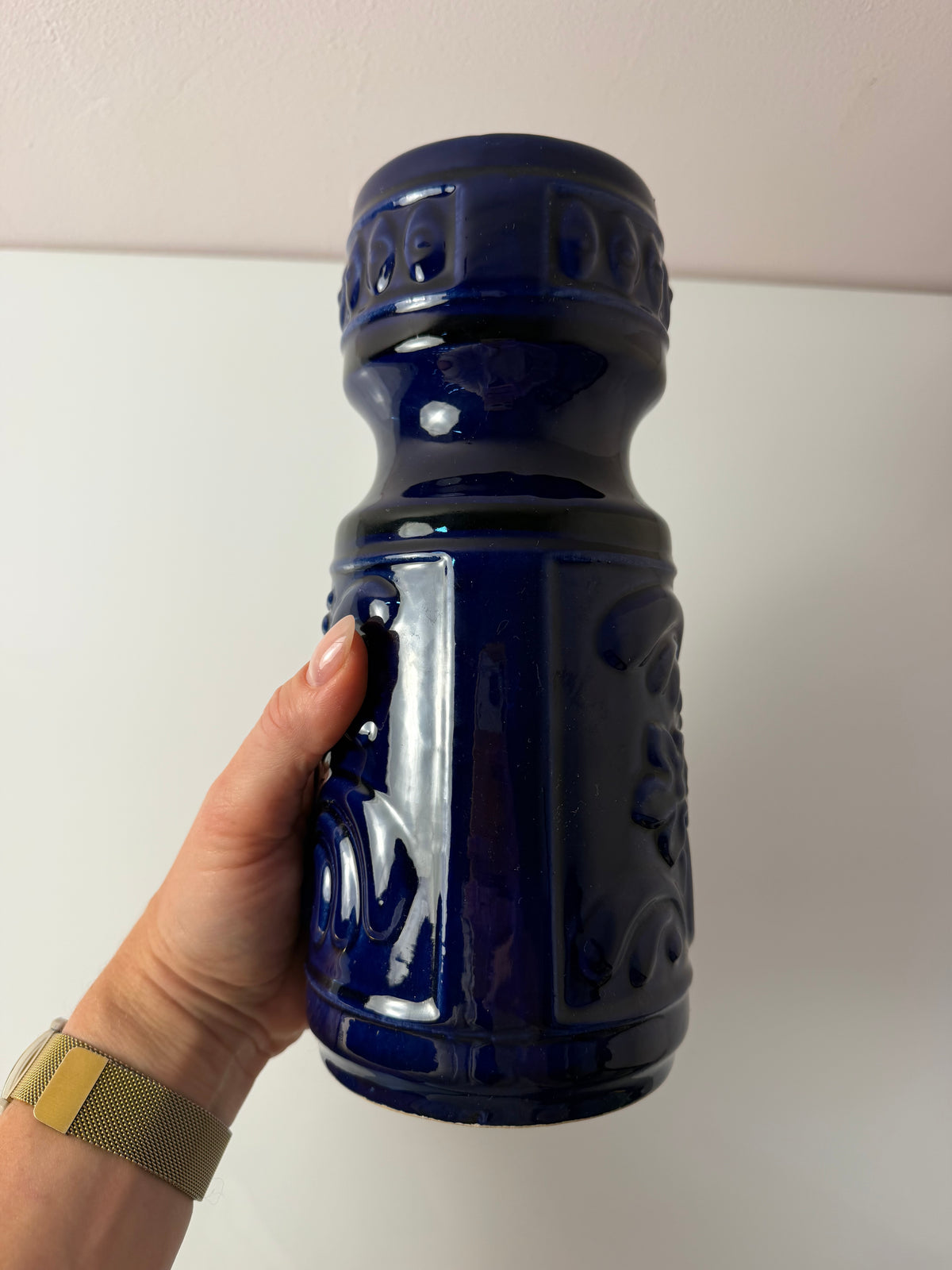 Vase 122-24 blau von VEB Gräfenroda