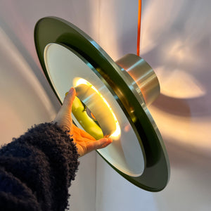 Lamellenlampe Trava grün orange von Carl Thore für Granhaga