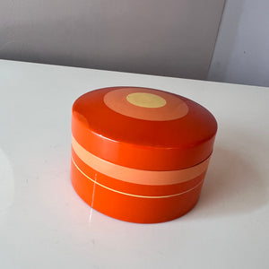 Set: Untersetzer in Dose orange Metall