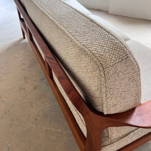 3-Sitzer Sofa Teak & Wolle aus Dänemark