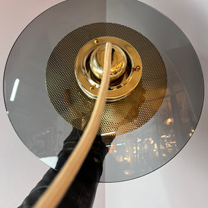 Lamellenlampe Gold Rauchglas aus Dänemark