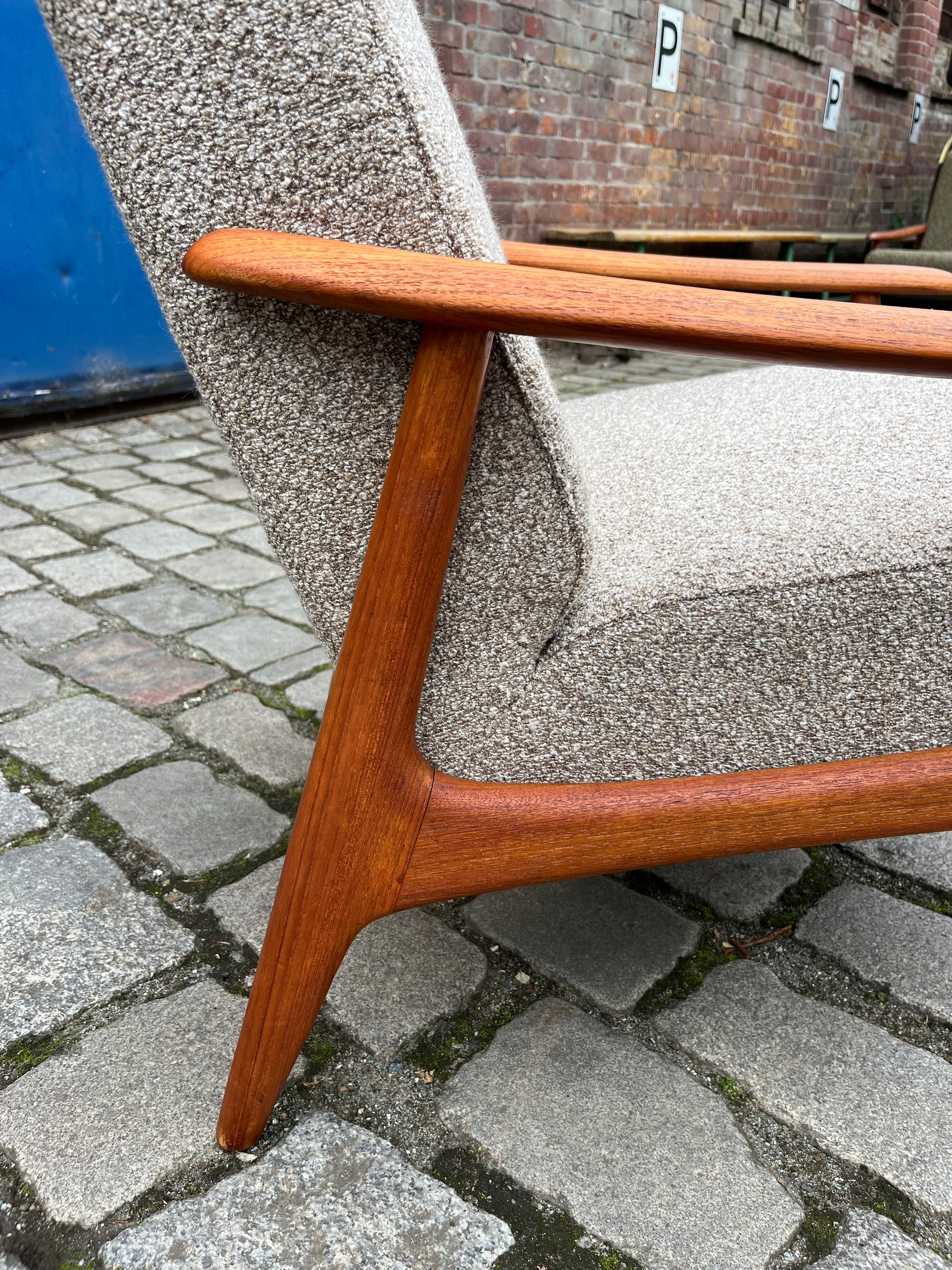 Sessel beige Teak aus Dänemark