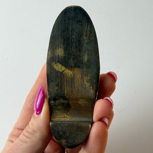 Hand-Aschenbecher Schuh Messing