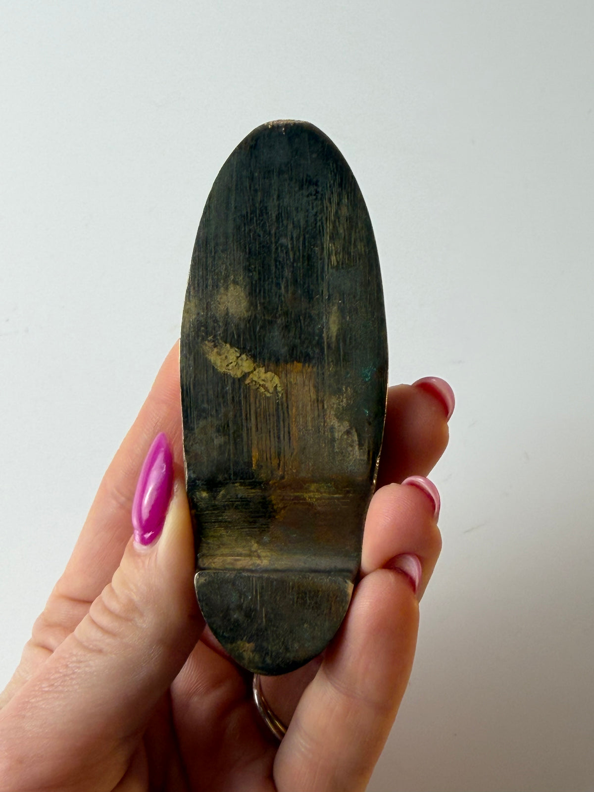Hand-Aschenbecher Schuh Messing