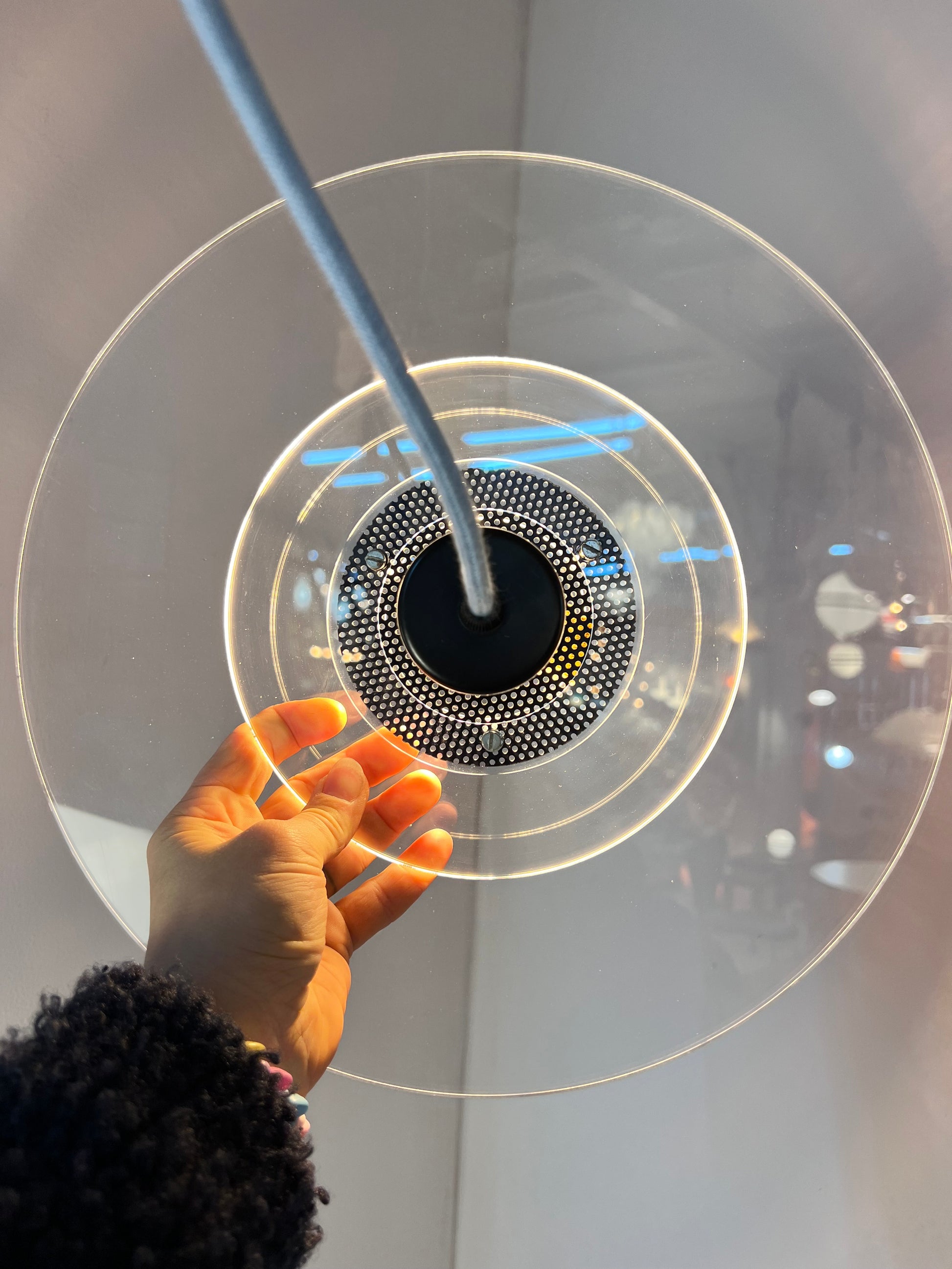 Lamellenlampe „Space“ Plexiglas aus Dänemark