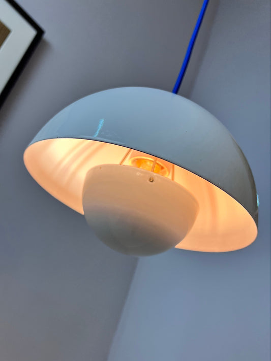 Hängelampe Flowerpot weiß Emaille von Verner Panton für Louis Poulsen